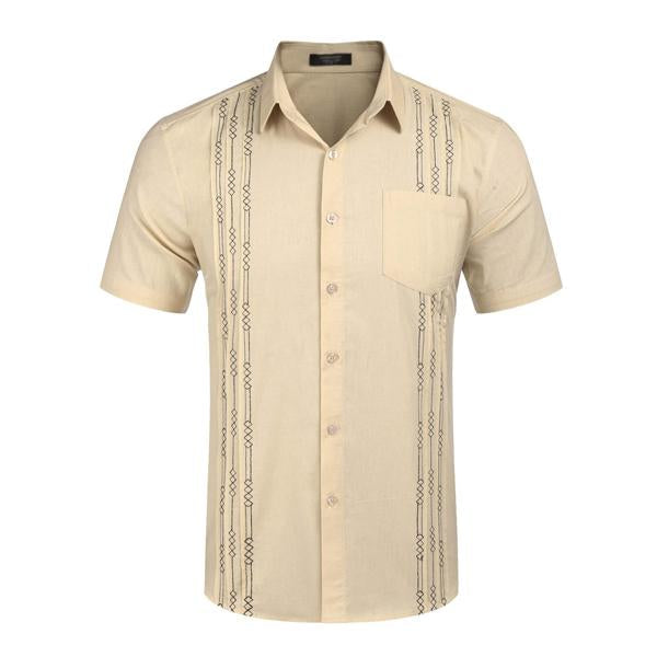 Camisa de manga corta bordada para hombre