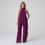Blanca | Conjunto de Túnica Asimétrica con Cuello Halter