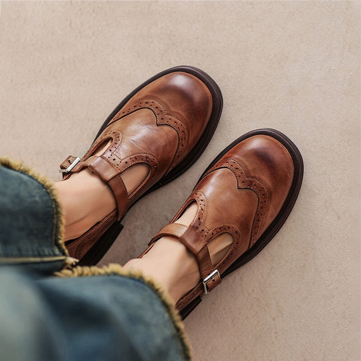 Talvanna | Elegante Zapato Mary Jane de Cuero para el Día a Día