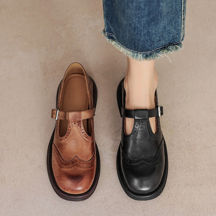 Talvanna | Elegante Zapato Mary Jane de Cuero para el Día a Día