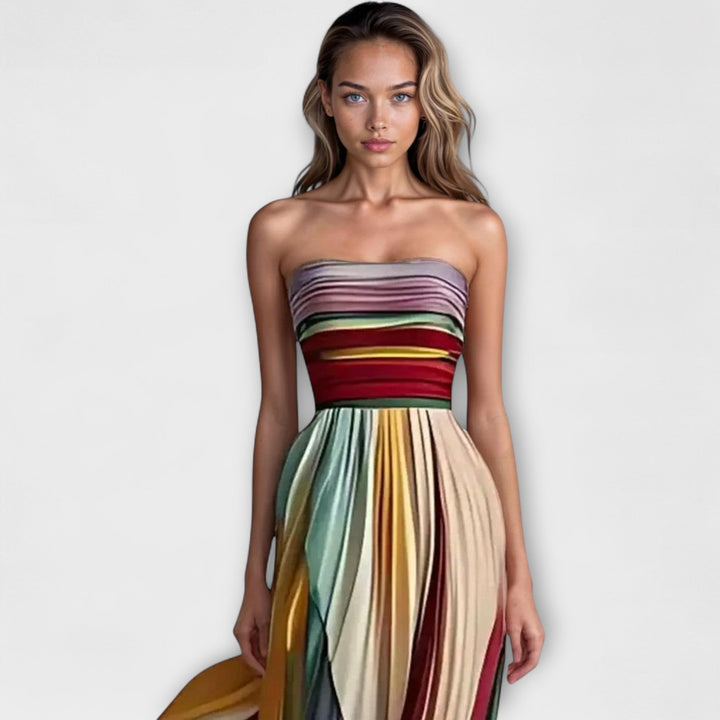 MARIGOLD™ – Striking Strapless Dress with Flowing Design