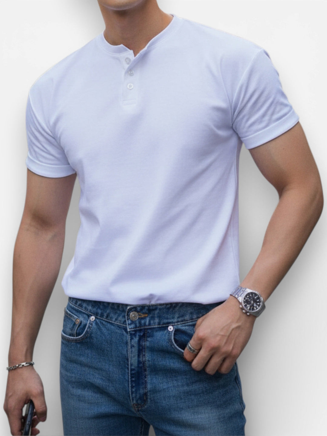 Camisa Henley Atemporal de Corte Preciso